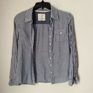 Girl Krazy Women’s Classic Fit Striped Long Sleeve Button Down Shirt